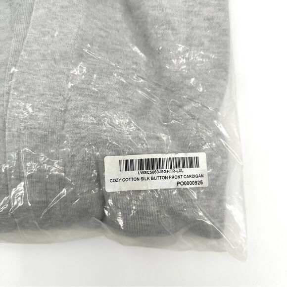 Lunya Cozy Cotton Silk Snap Button Front Cardigan in heather gray Size L/XL - Picture 12 of 12